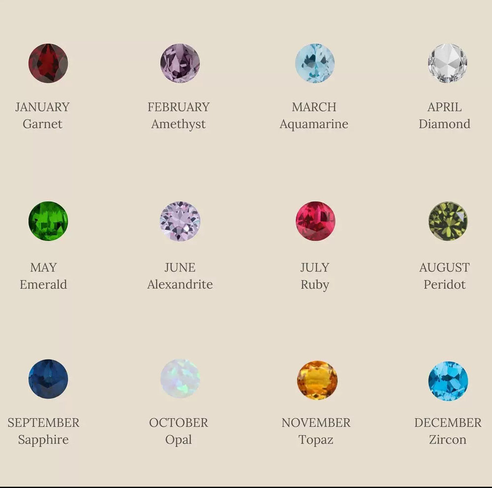 Birthstone gold earrings with multicolored gemstones