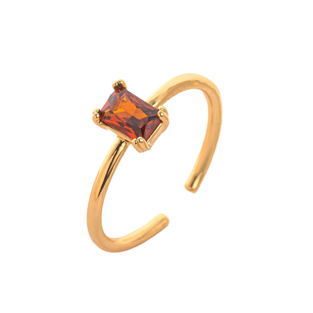 Birthstone Gemstone 18K Gold Titanium Steel Ring | Ke Jewelry Melbourne