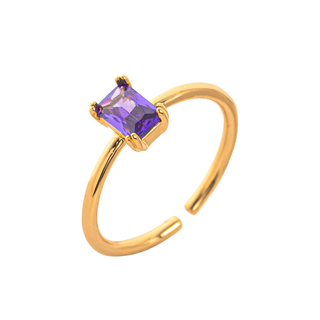 Birthstone Gemstone 18K Gold Titanium Steel Ring | Ke Jewelry Melbourne