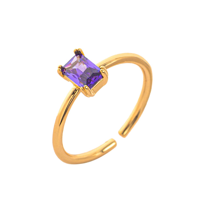 Birthstone Gemstone 18K Gold Titanium Steel Ring | Ke Jewelry Melbourne