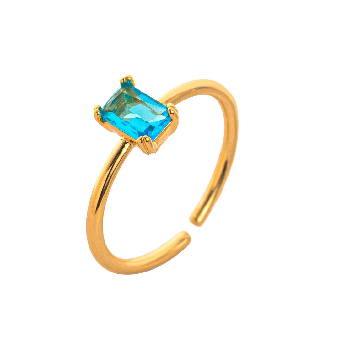 Birthstone Gemstone 18K Gold Titanium Steel Ring | Ke Jewelry Melbourne