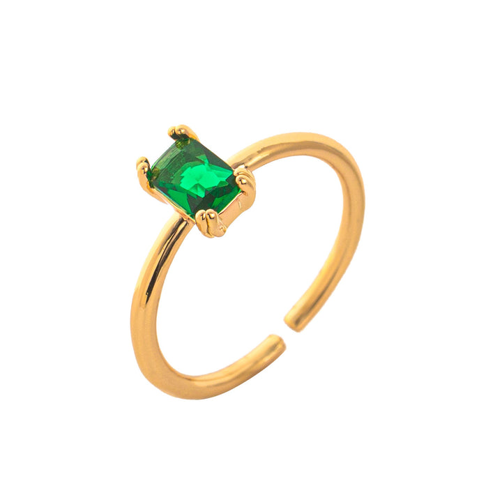 Birthstone Gemstone 18K Gold Titanium Steel Ring | Ke Jewelry Melbourne