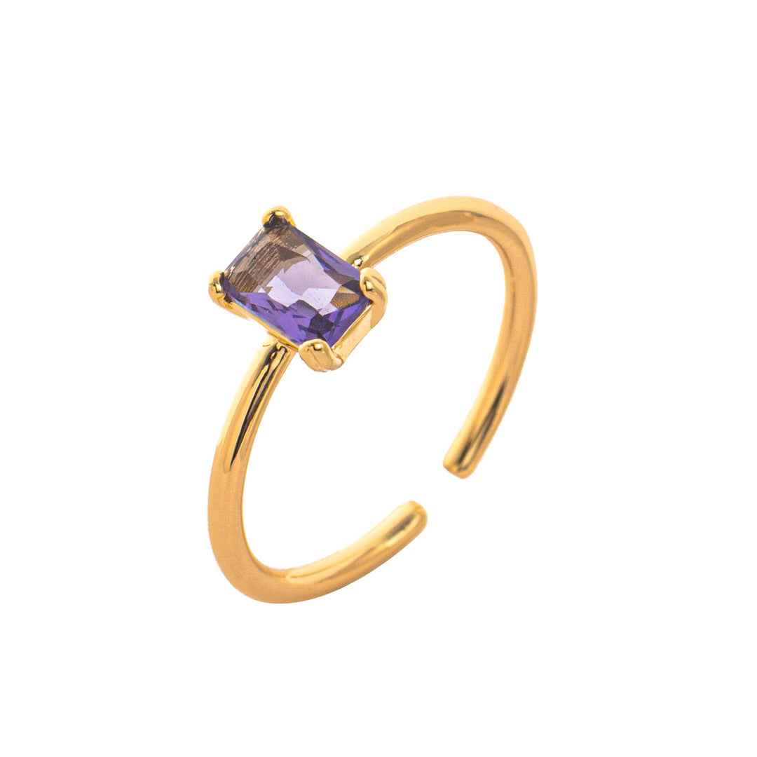 Birthstone Gemstone 18K Gold Titanium Steel Ring | Ke Jewelry Melbourne