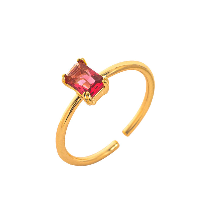 Birthstone Gemstone 18K Gold Titanium Steel Ring | Ke Jewelry Melbourne