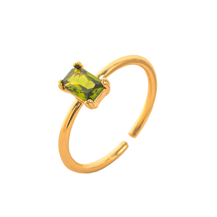 Birthstone Gemstone 18K Gold Titanium Steel Ring | Ke Jewelry Melbourne