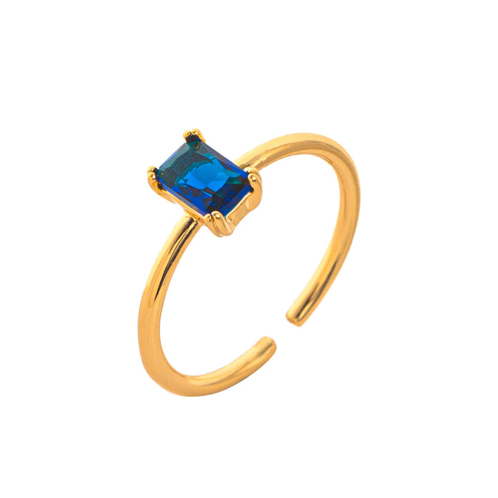 Birthstone Gemstone 18K Gold Titanium Steel Ring | Ke Jewelry Melbourne