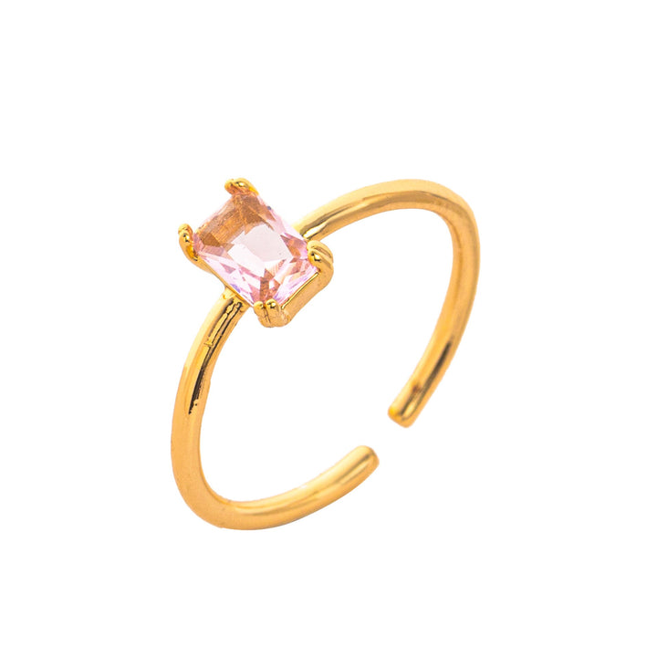 Birthstone Gemstone 18K Gold Titanium Steel Ring | Ke Jewelry Melbourne