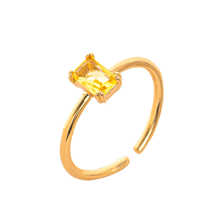 Birthstone Gemstone 18K Gold Titanium Steel Ring | Ke Jewelry Melbourne