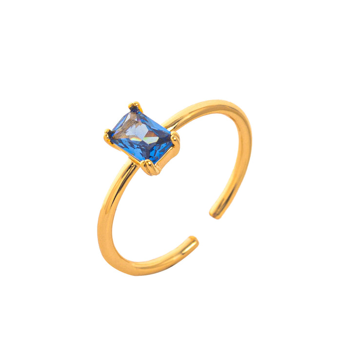 Birthstone Gemstone 18K Gold Titanium Steel Ring | Ke Jewelry Melbourne