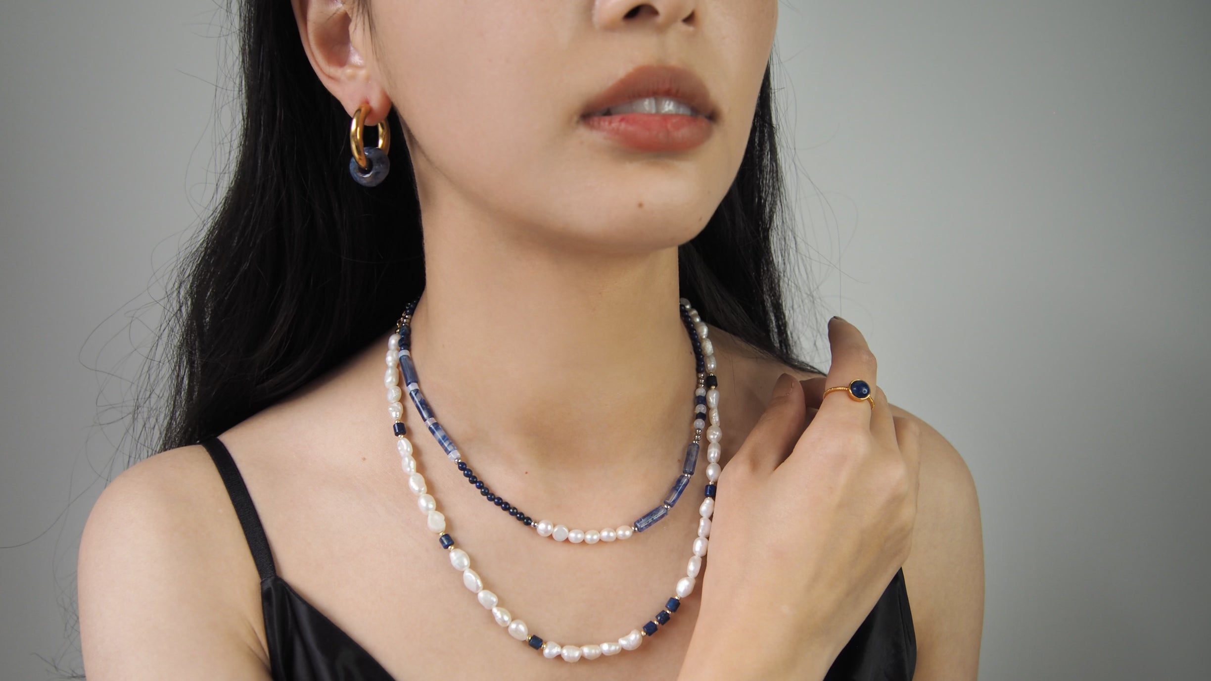 Beaded Natural stone gemstone birthstone freshwater pearls with 18k plated gold jewellery Melbourne