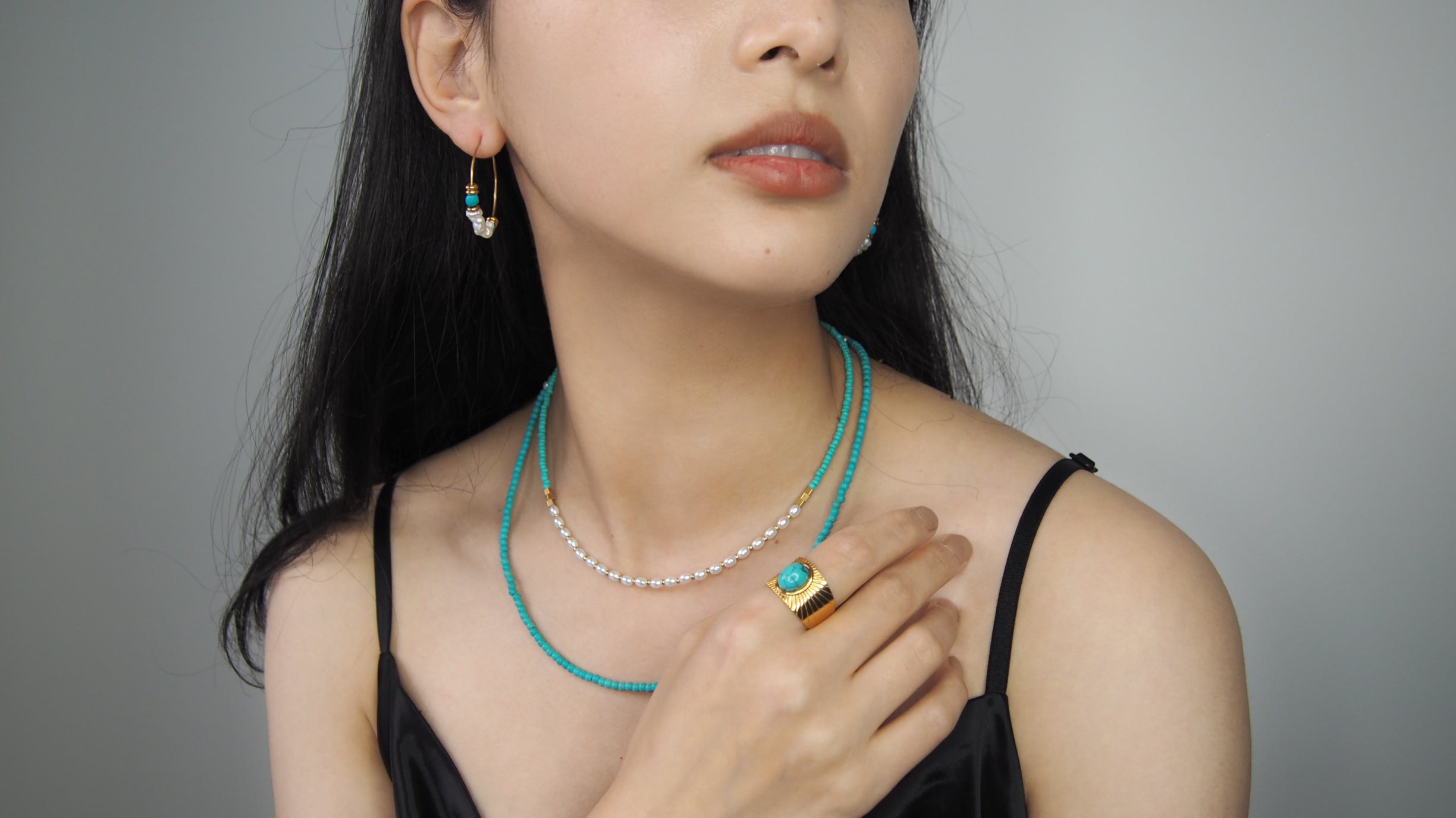 Beaded Natural stone gemstone birthstone freshwater pearls with 18k plated gold jewellery Melbourne