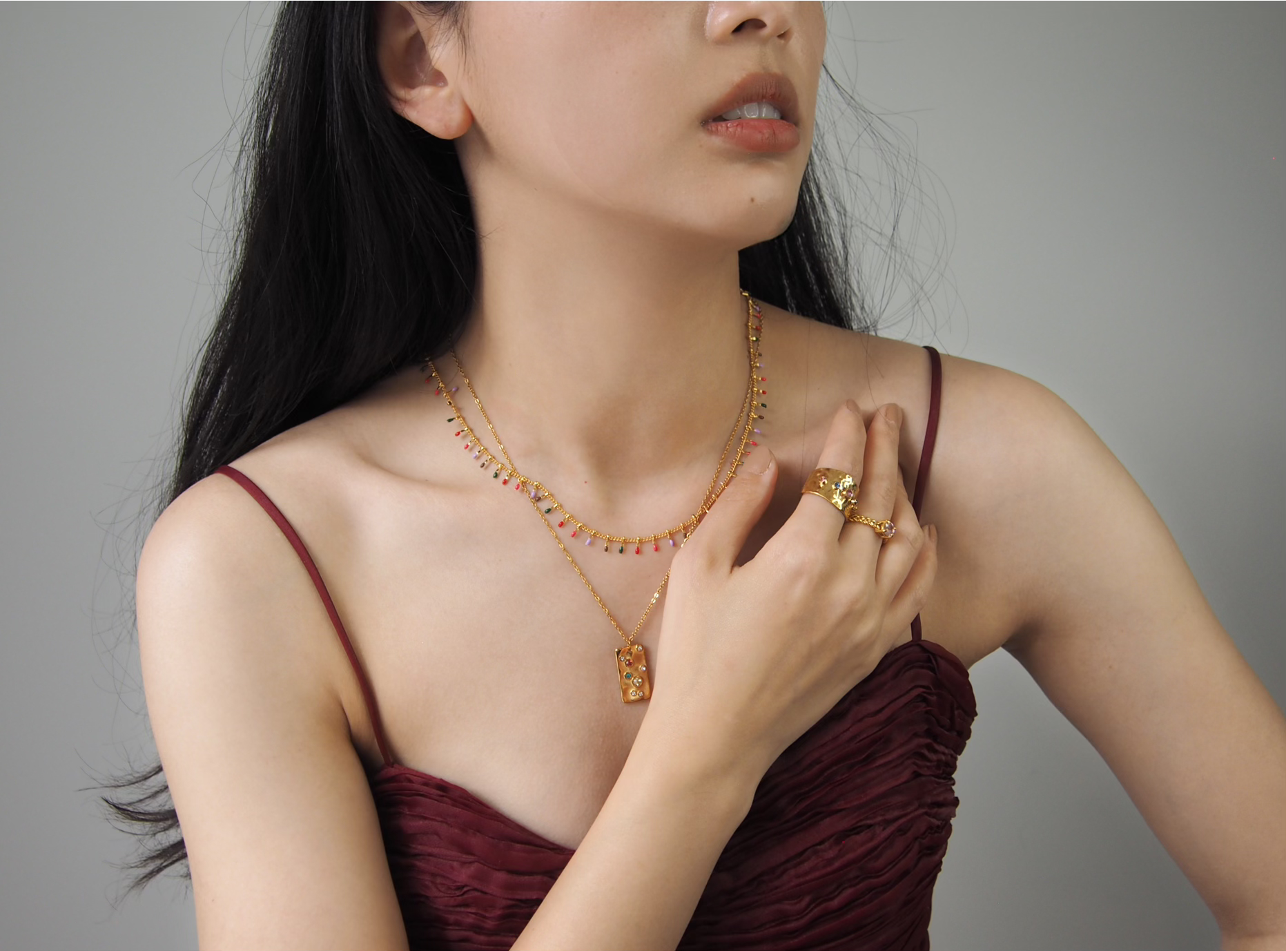 Beaded Natural stone gemstone birthstone freshwater pearls with 18k plated gold jewellery Melbourne