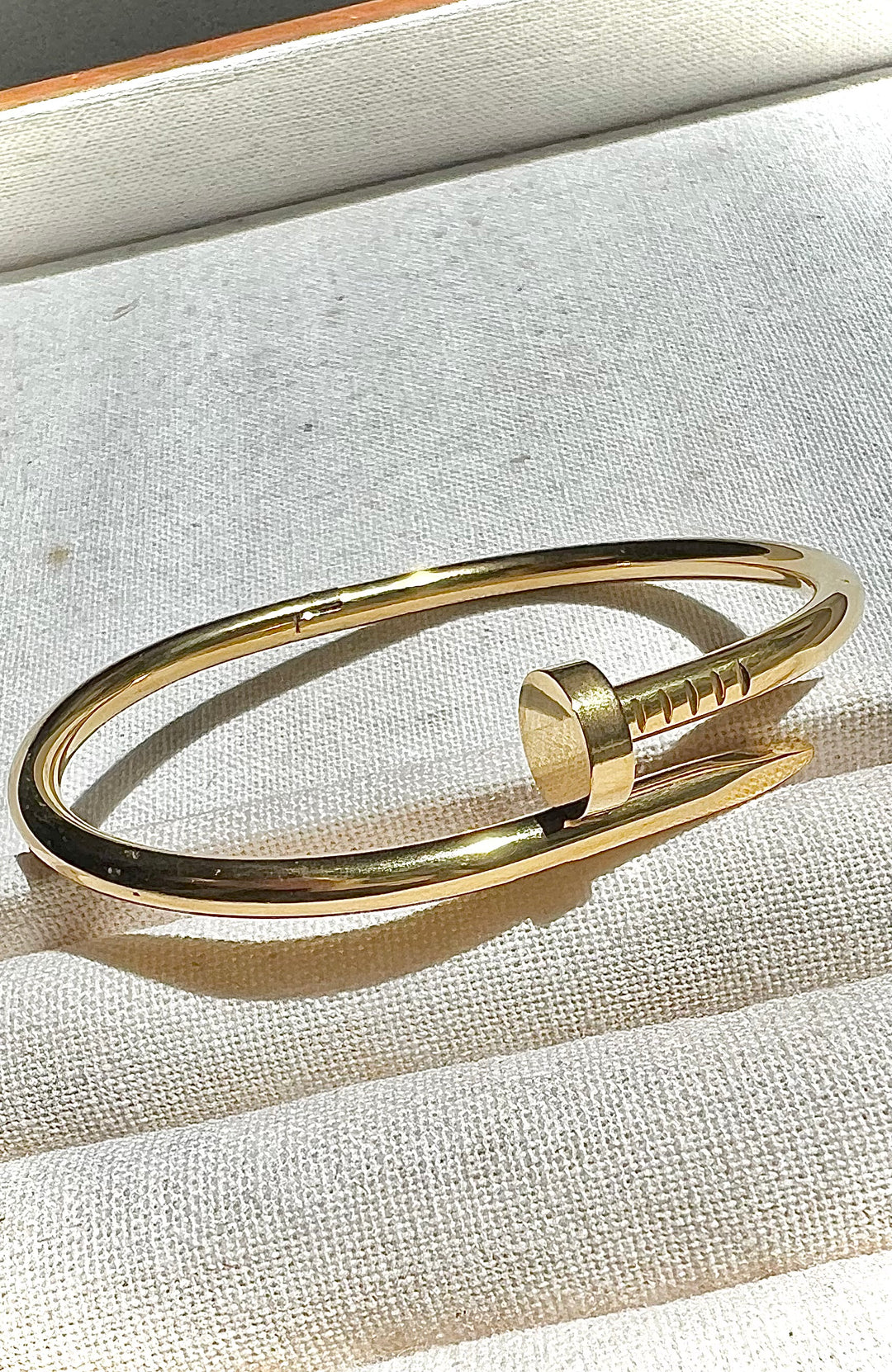 Nail Bracelet Bangle - Available in 18K White Gold, Gold & Rose Gold Plating | Ke Jewelry Melbourne
