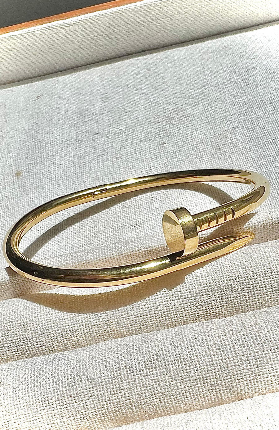 Nail Bracelet Bangle - Available in 18K White Gold, Gold & Rose Gold Plating | Ke Jewelry Melbourne