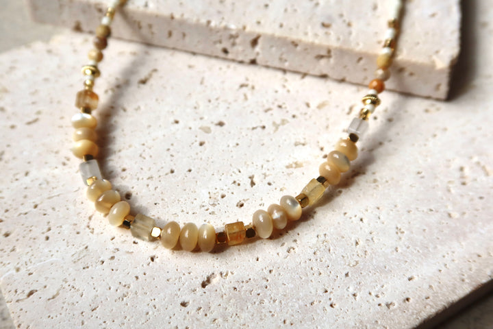 White stone beaded necklace Ke Jewelry Melbourne