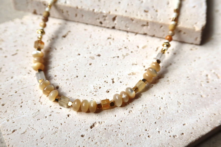 White stone beaded necklace Ke Jewelry Melbourne