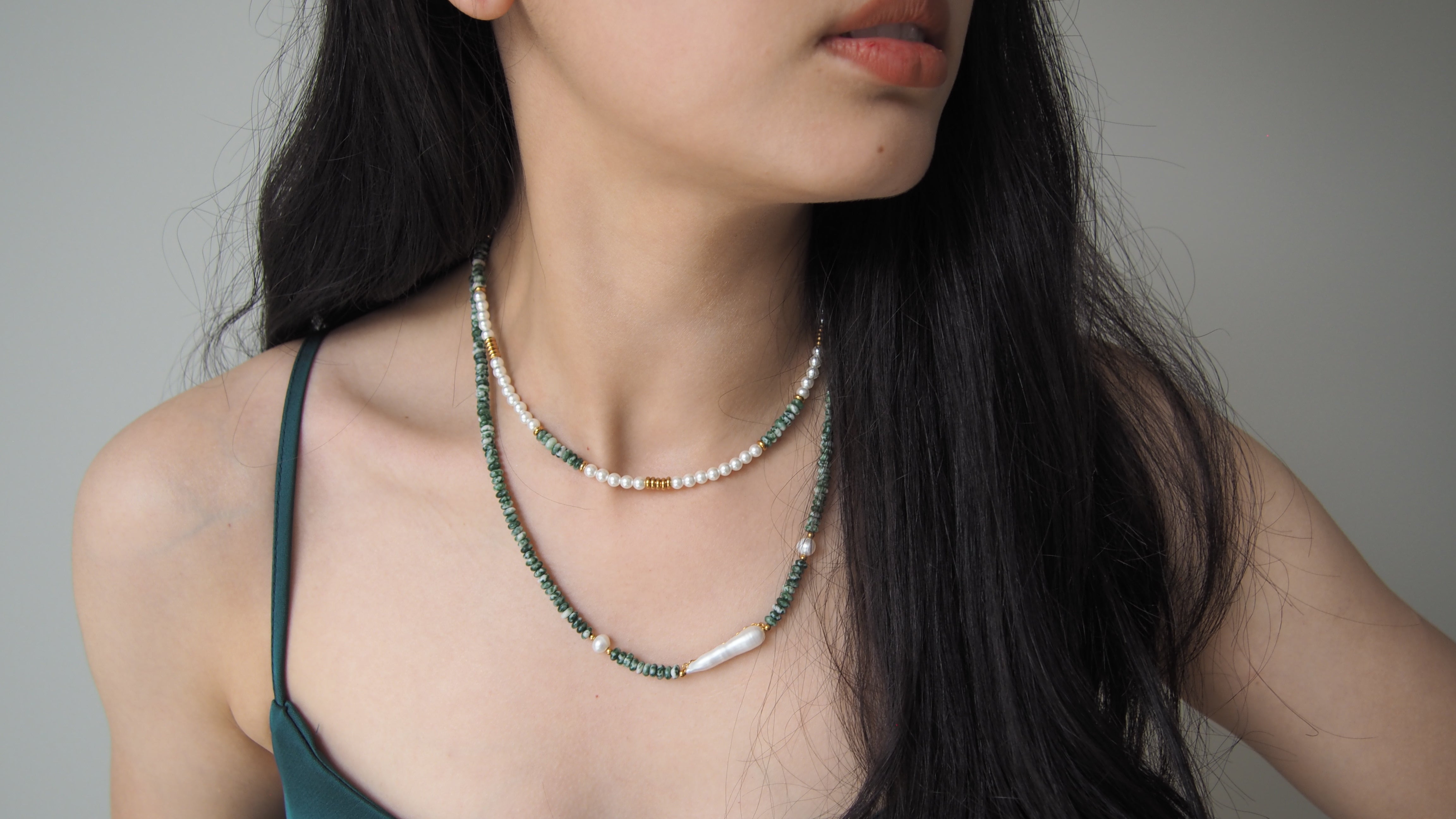 Beaded Natural stone gemstone birthstone freshwater pearls with 18k plated gold jewellery Melbourne