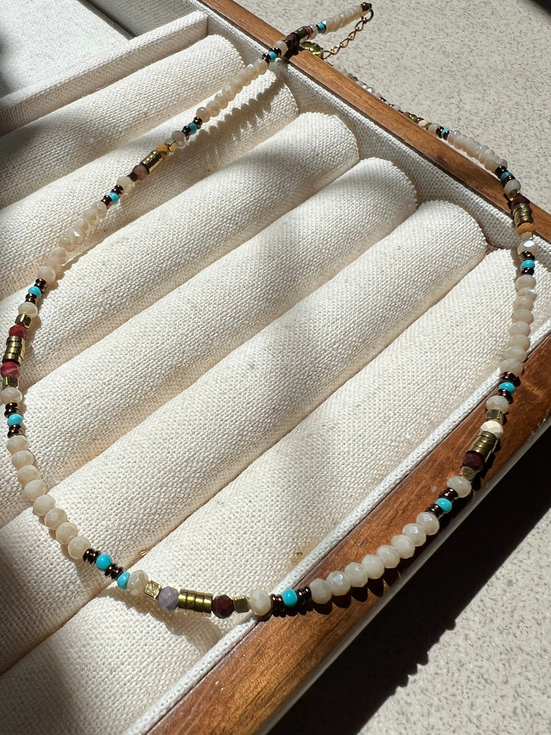 Lattle Tone Beaded Necklace Plated in 18K Gold | Ke Jewelry Melbourne