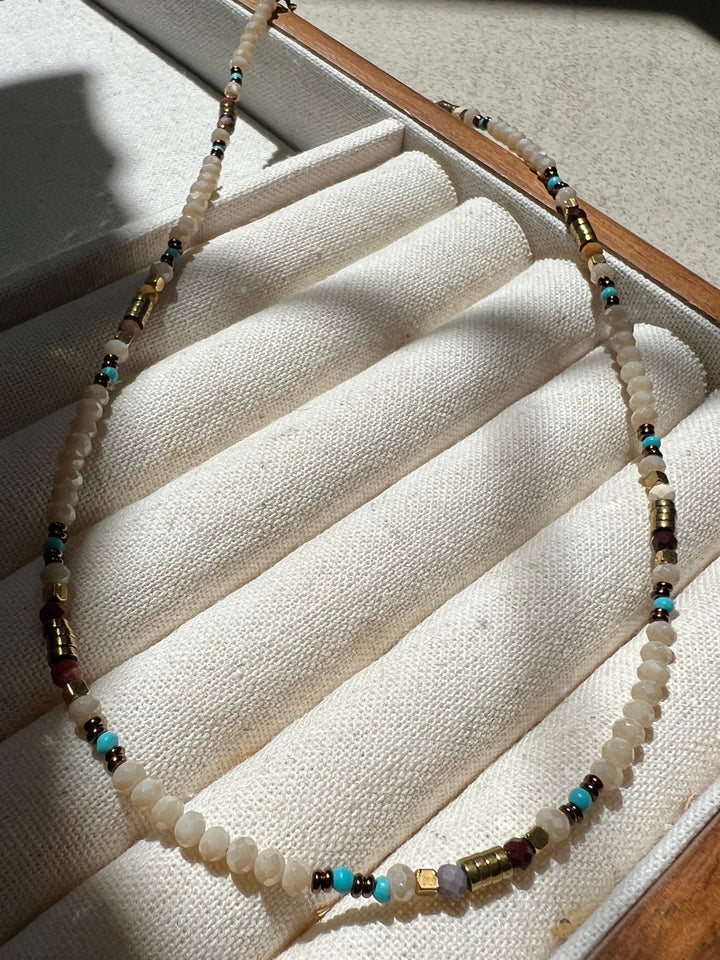 Lattle Tone Beaded Necklace Plated in 18K Gold | Ke Jewelry Melbourne
