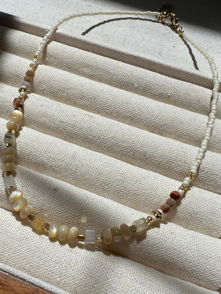 White stone beaded necklace Ke Jewelry Melbourne
