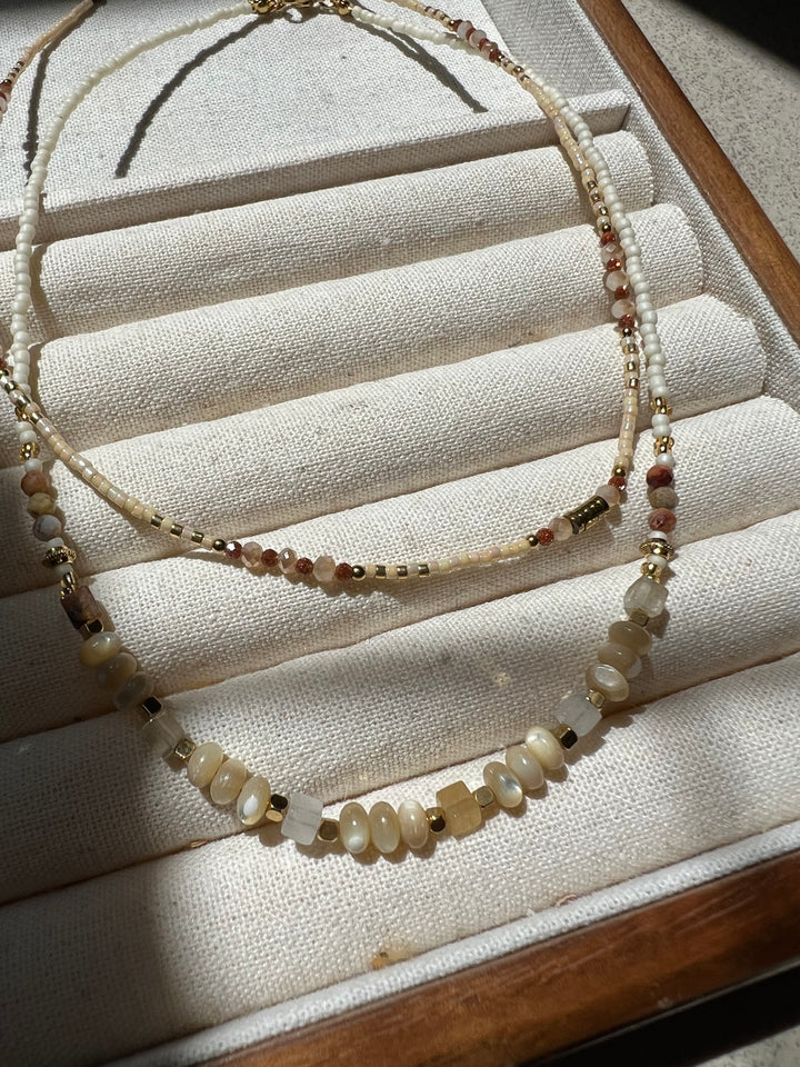White stone beaded necklace Ke Jewelry Melbourne
