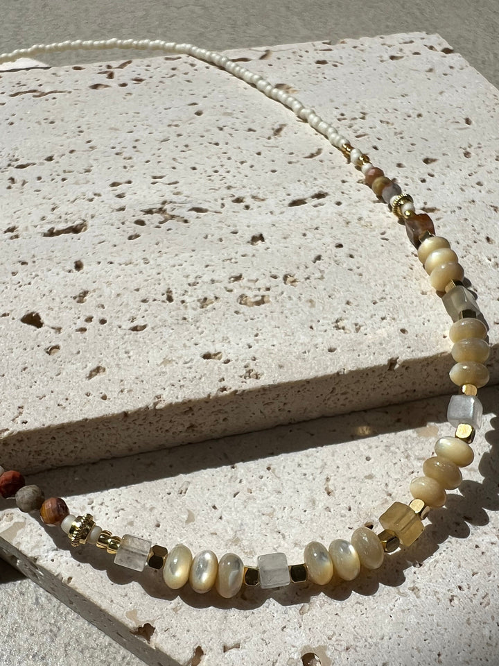 White stone beaded necklace Ke Jewelry Melbourne