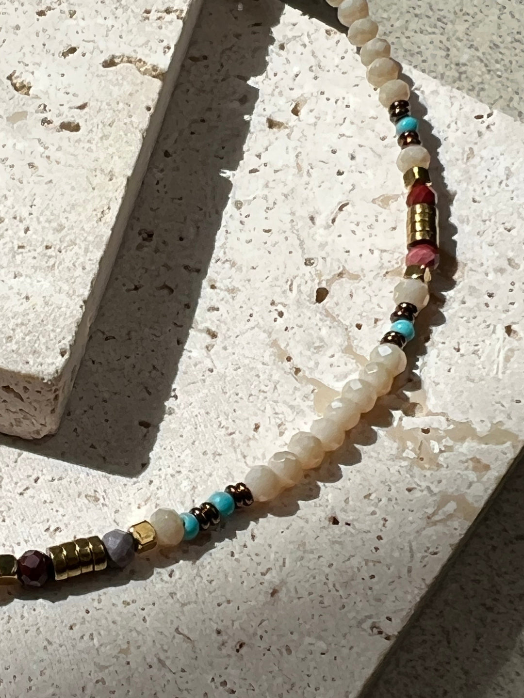 Lattle Tone Beaded Necklace Plated in 18K Gold | Ke Jewelry Melbourne