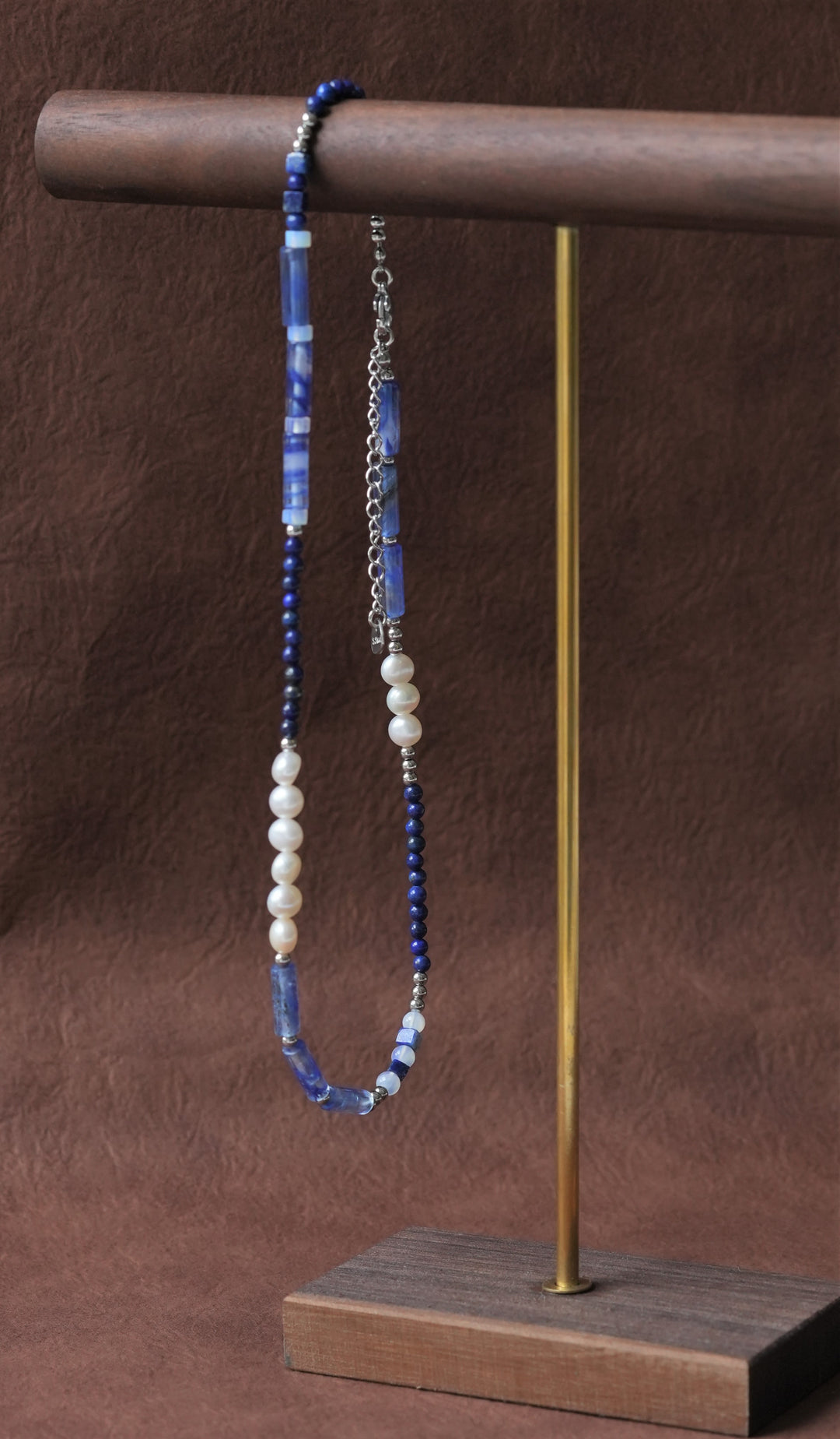 Ke Jewelry Natural Blue Gemstone Freshwater Pearl Necklace