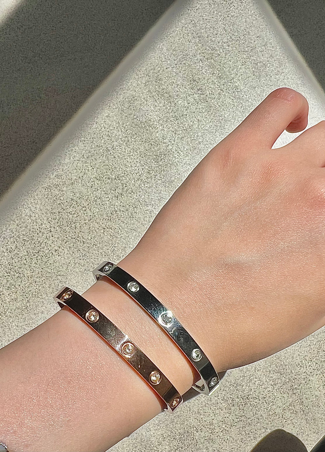 Love Bracelet Bangle - Available in 18K White Gold, Gold & Rose Gold Plating | Ke Jewelry Melbourne